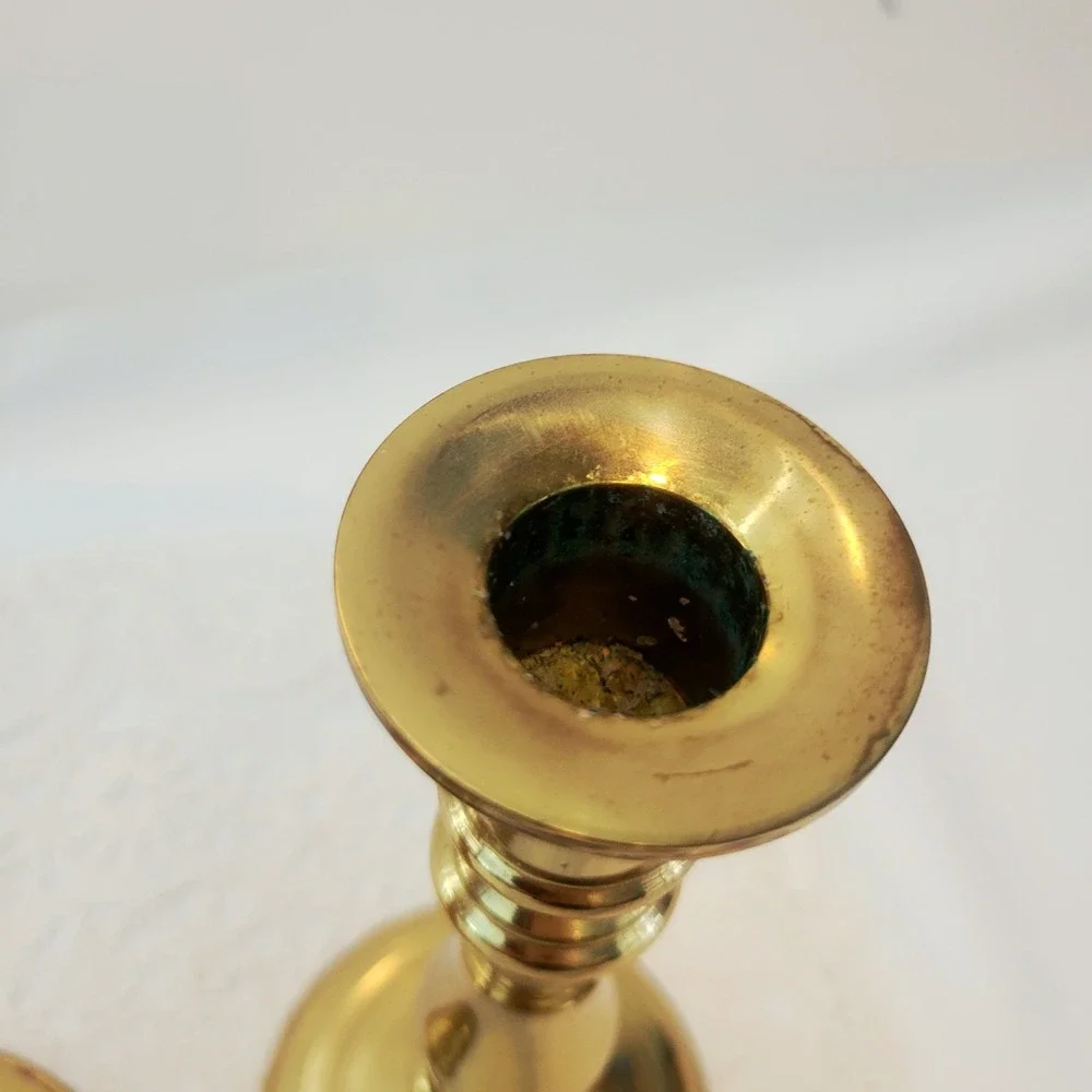 2 Convertible Solid Brass Candlestick Holders Gallery Originals Sizeable